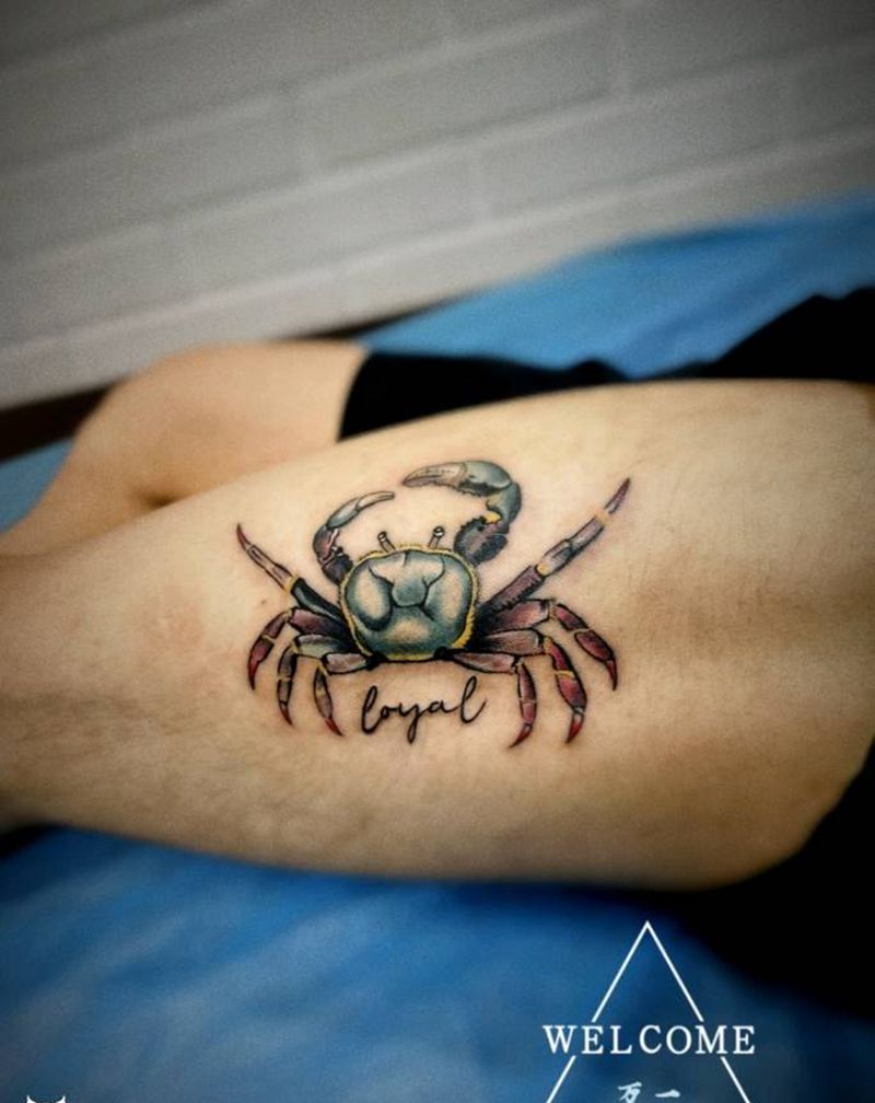 我要横着走纹身图片_腿部New School纹身图案