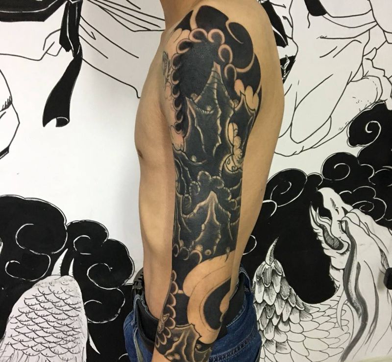 遮盖七分袖纹身图片