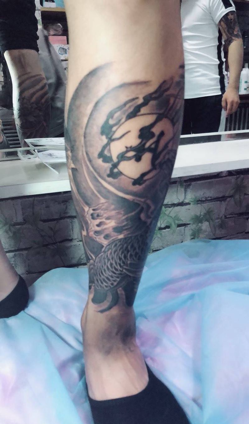 包小腿纹身图片