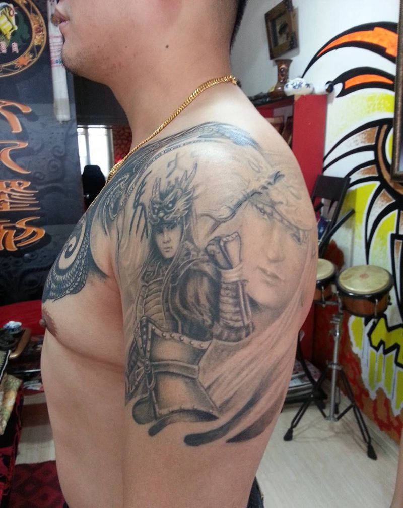 半甲。马超纹身图片