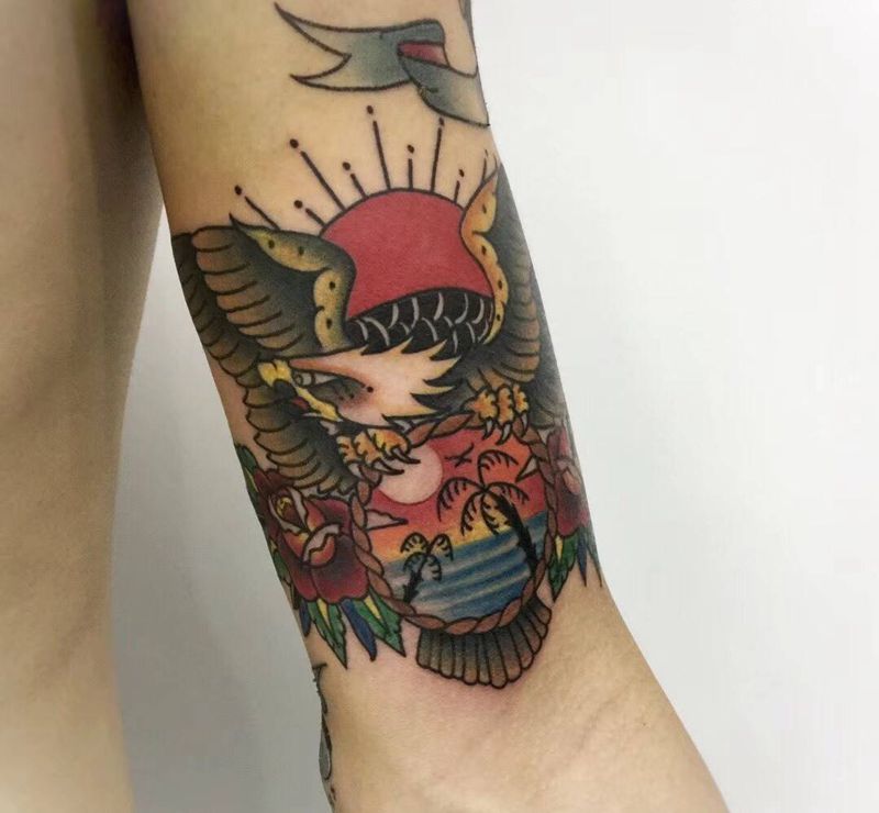 school花臂纹身图片_成品手臂欧美school酷炫 原创贴纸动物植物宗教纹身图案