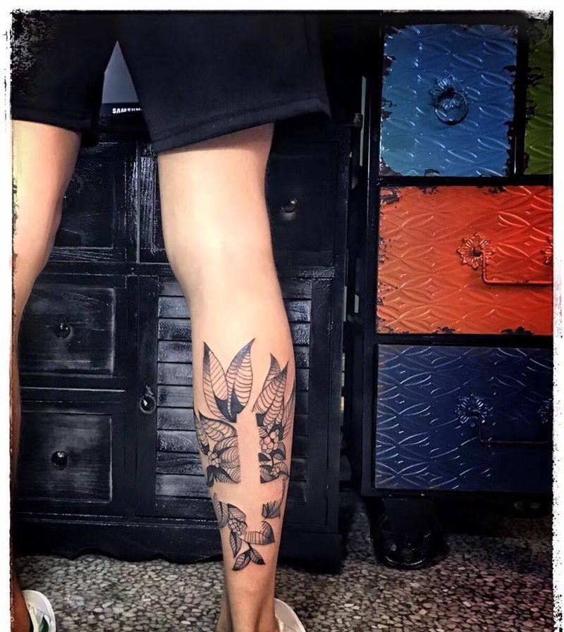 纹身如生活纹身图片_腿部纹身图案