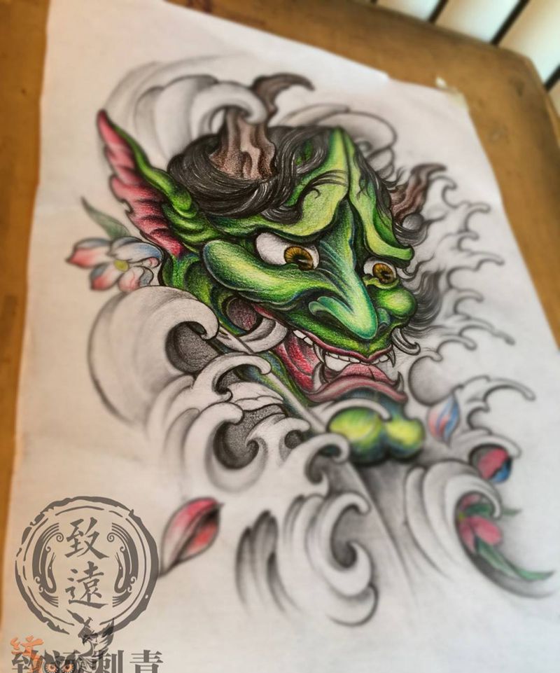 般若手稿纹身图片