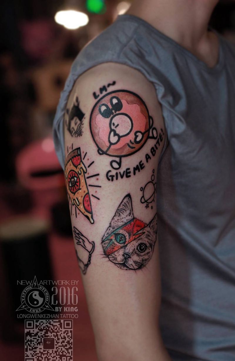 龙纹刻战刺青出品纹身图片_成品手臂欧美清新纹身图案