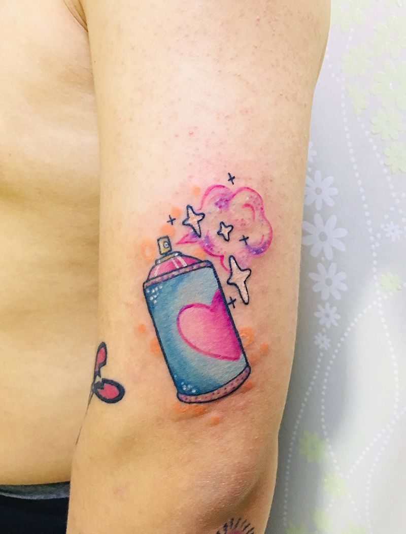 欧美风喷罐纹身图片_手臂New School纹身图案