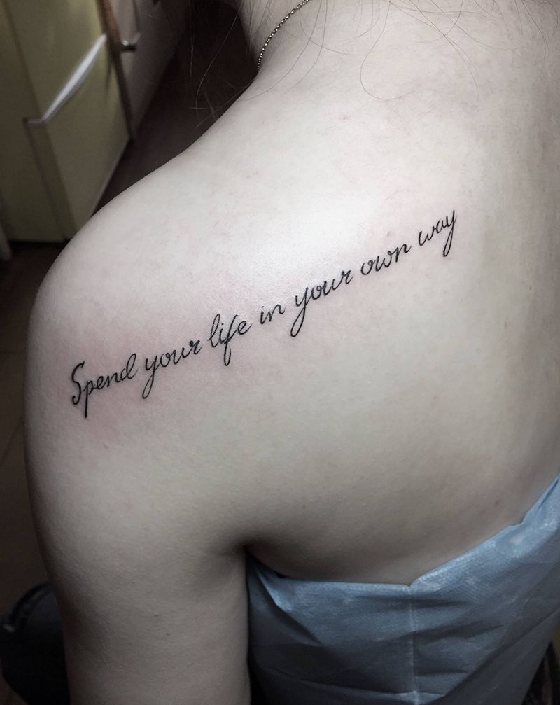 爱自己纹身图片_肩部纹身图案