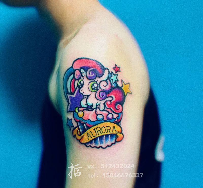 小马宝莉纹身图片_手臂New School纹身图案