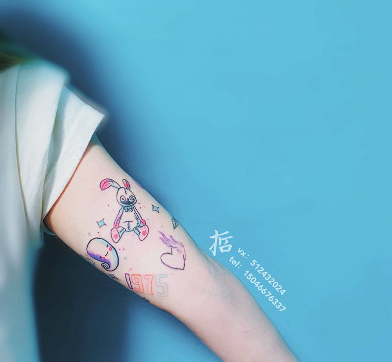 卡通纹身图片_手臂New School纹身图案