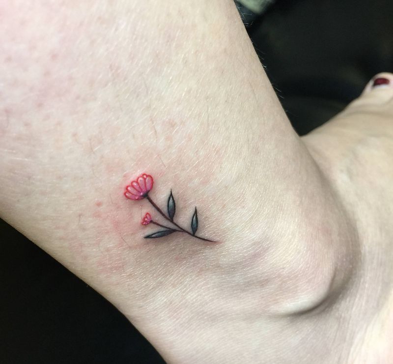 小清新纹身图片_腿部纹身图案