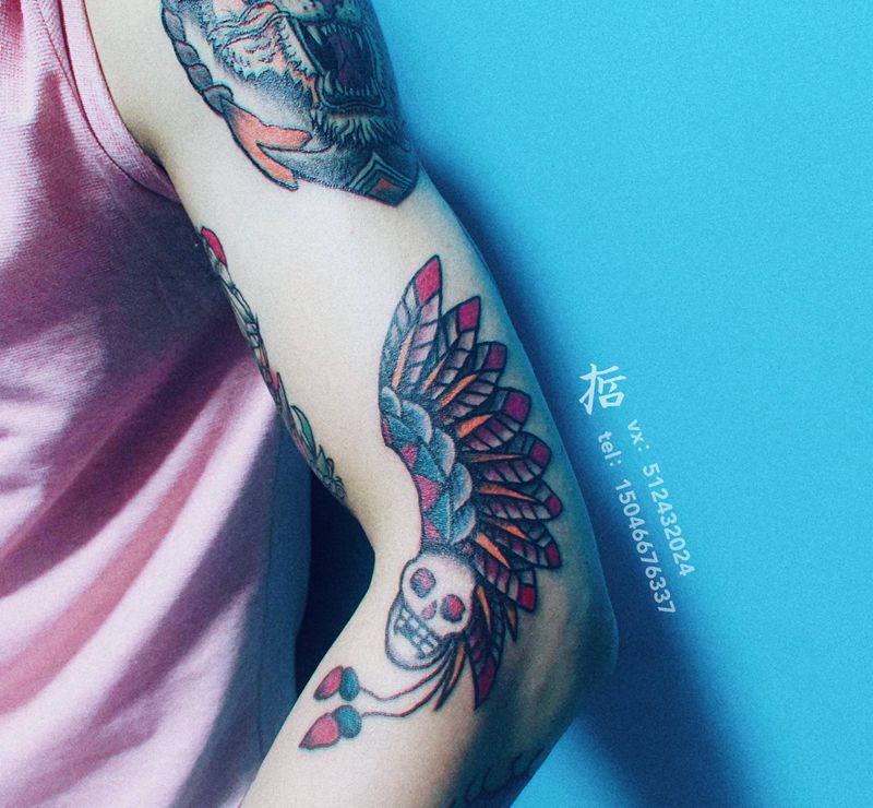 old school花臂拼接纹身图片_手臂Old School纹身图案