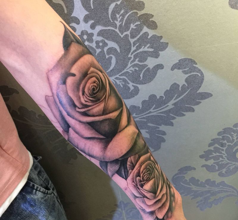 花臂一部分纹身图片_手臂纹身图案