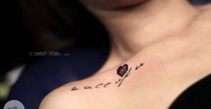 ❤️设计➕英文纹身图片_清新字符原创胸部纹身图案