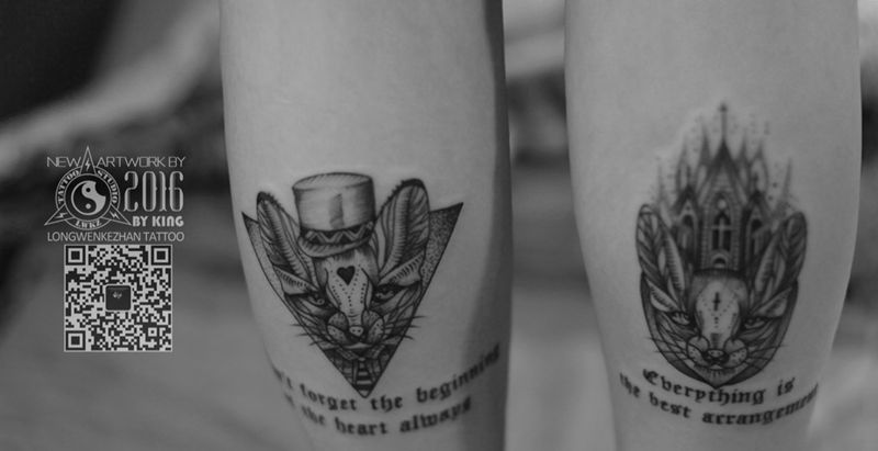 龙纹刻战刺青出品纹身图片_成品脚部欧美动物纹身图案