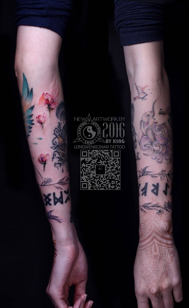 龙纹刻战刺青出品纹身图片_成品手臂纹身图案