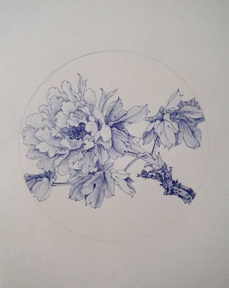 牡丹纹身图片_肩部胸部腹部腰部背部手臂腿部传统植物手稿纹身图案