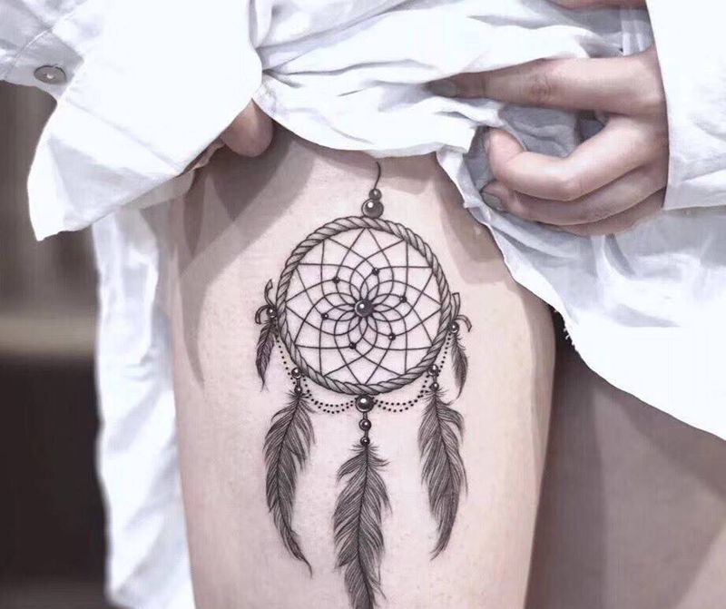 捕梦网纹身图片