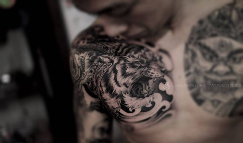猛虎纹身图片_成品纹身图案
