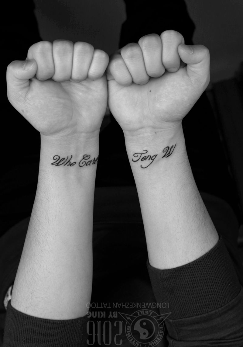 龙纹刻战刺青工作室出品纹身图片_成品手部清新字符原创纹身图案