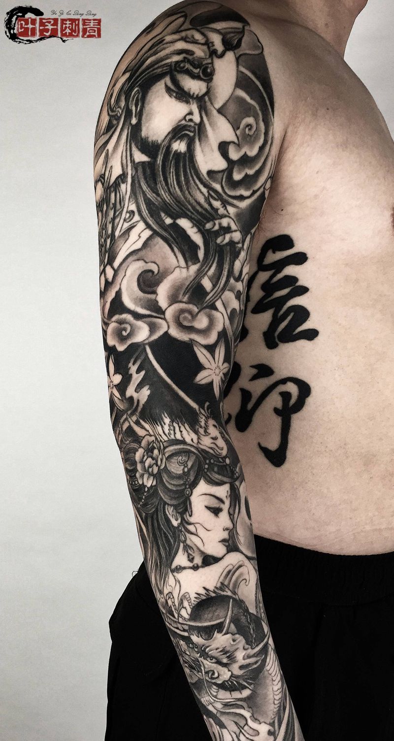 大花臂纹身图片_手臂纹身图案