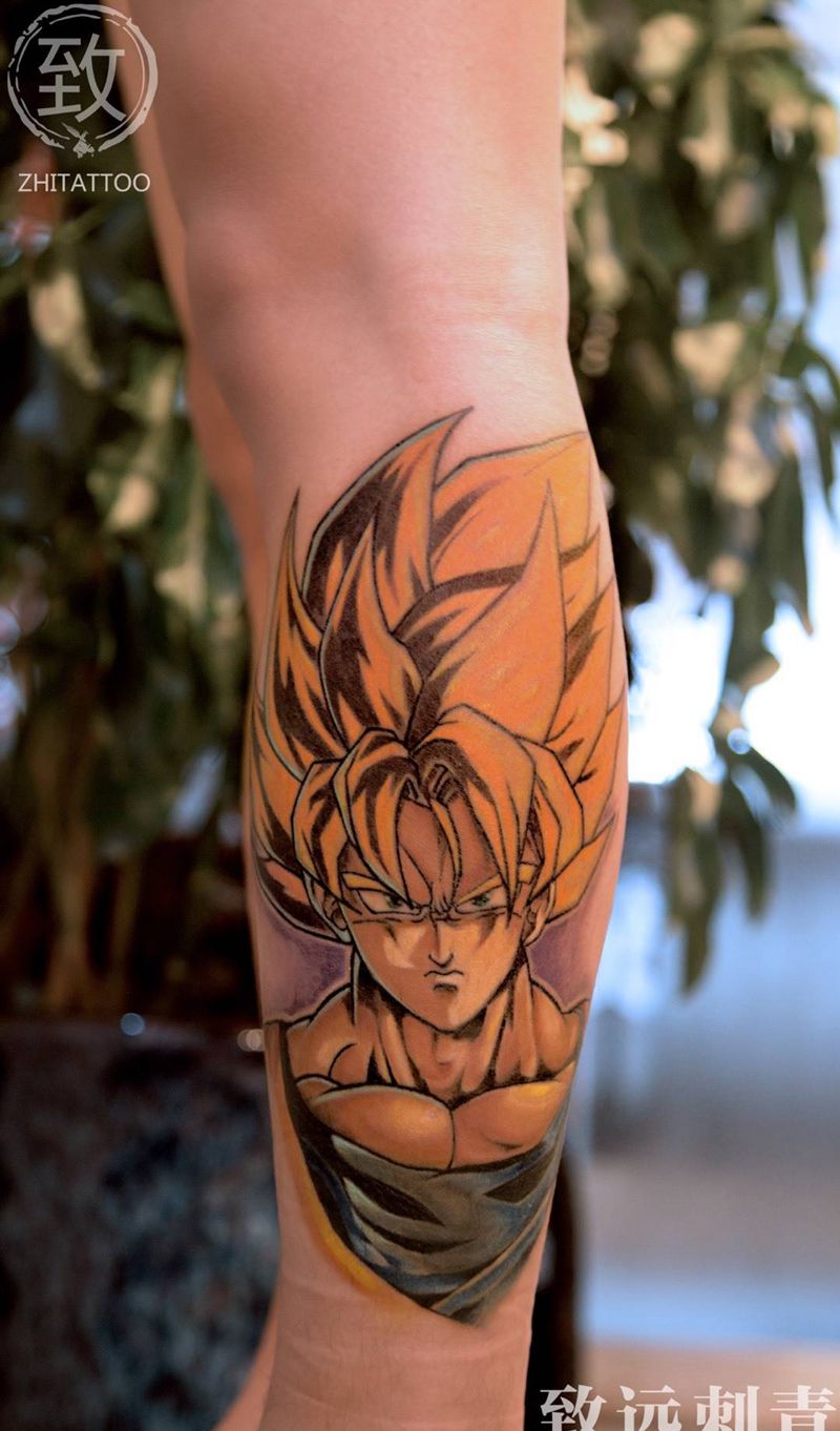 孙悟空纹身纹身图片_成品腿部欧美鬼神原创人物纹身图案