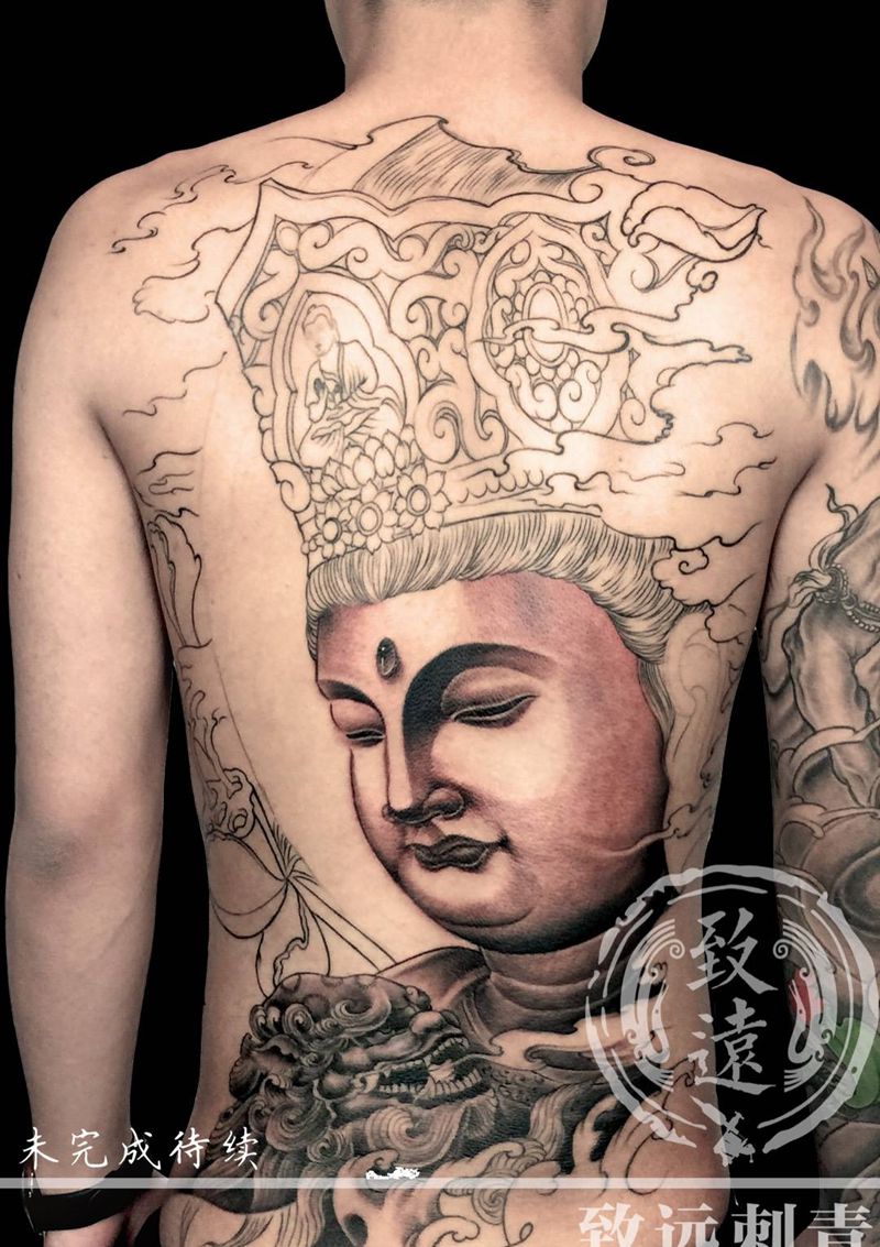 文殊未完成待续。纹身图片