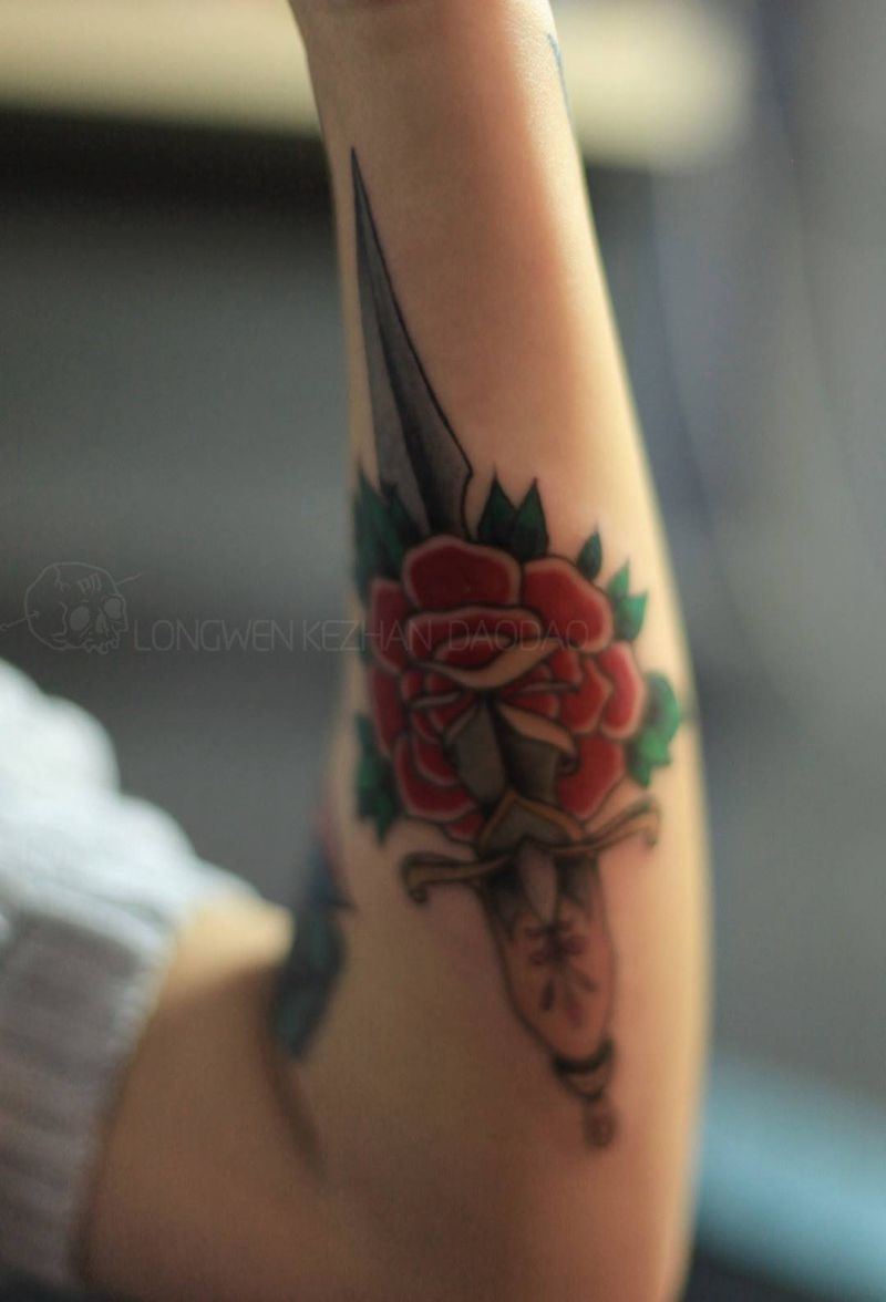 oldschool作品纹身图片_成品手臂欧美纹身图案