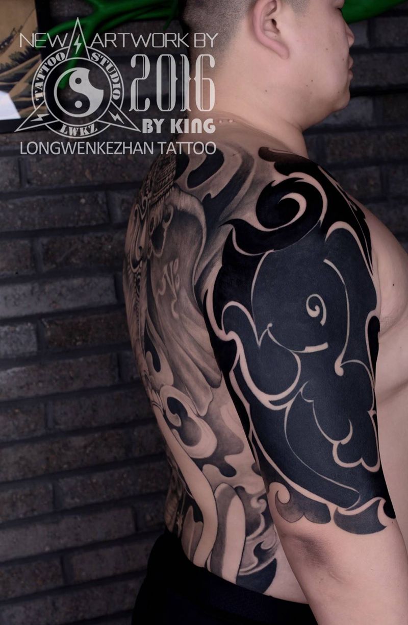 龙纹刻战刺青工作室出品纹身图片_成品手臂图腾原创纹身图案