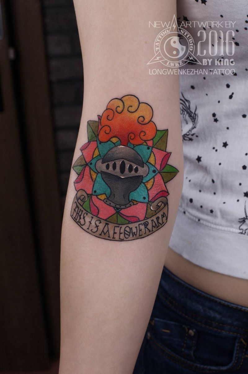 龙纹刻战刺青工作室出品纹身图片_成品手臂欧美原创纹身图案