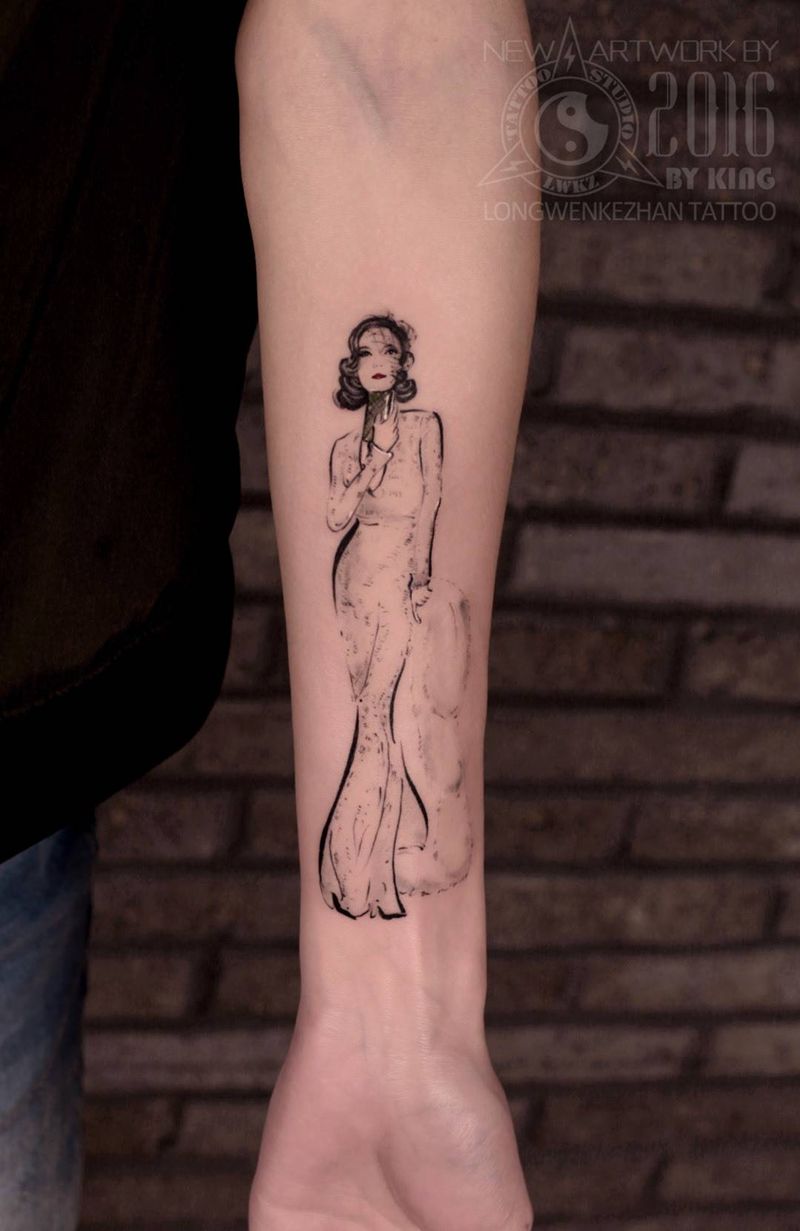 龙纹刻战刺青工作室出品纹身图片_成品手臂肖像人物纹身图案