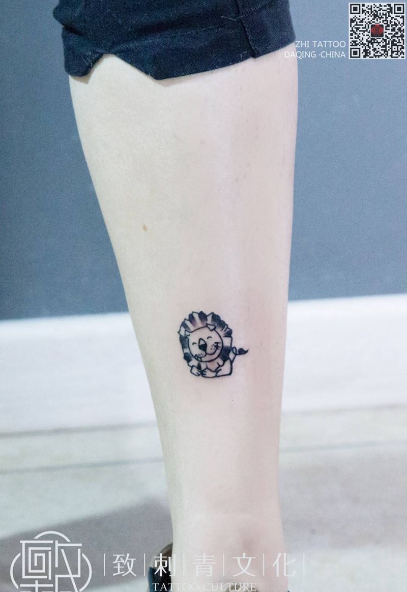 清新小狮子纹身图片