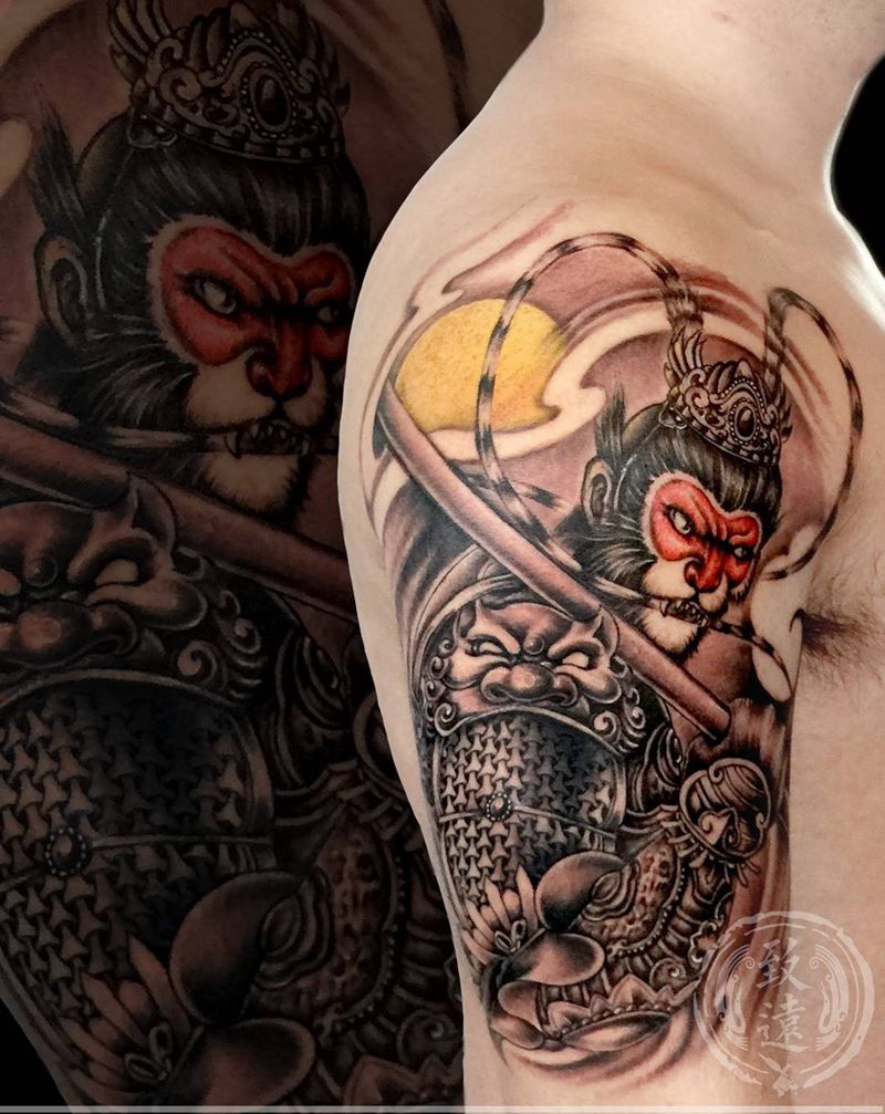 齐天大圣完工。纹身图片