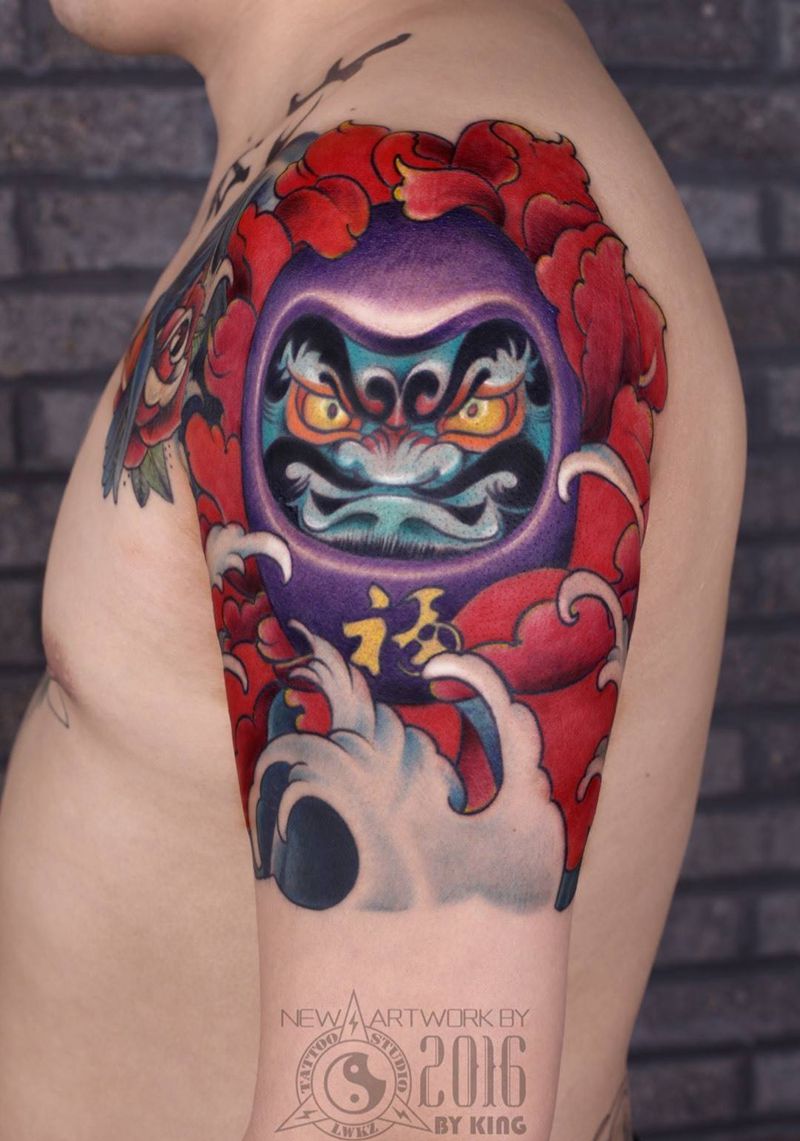 龙纹刻战刺青工作室出品纹身图片_手臂成品欧美植物原创纹身图案