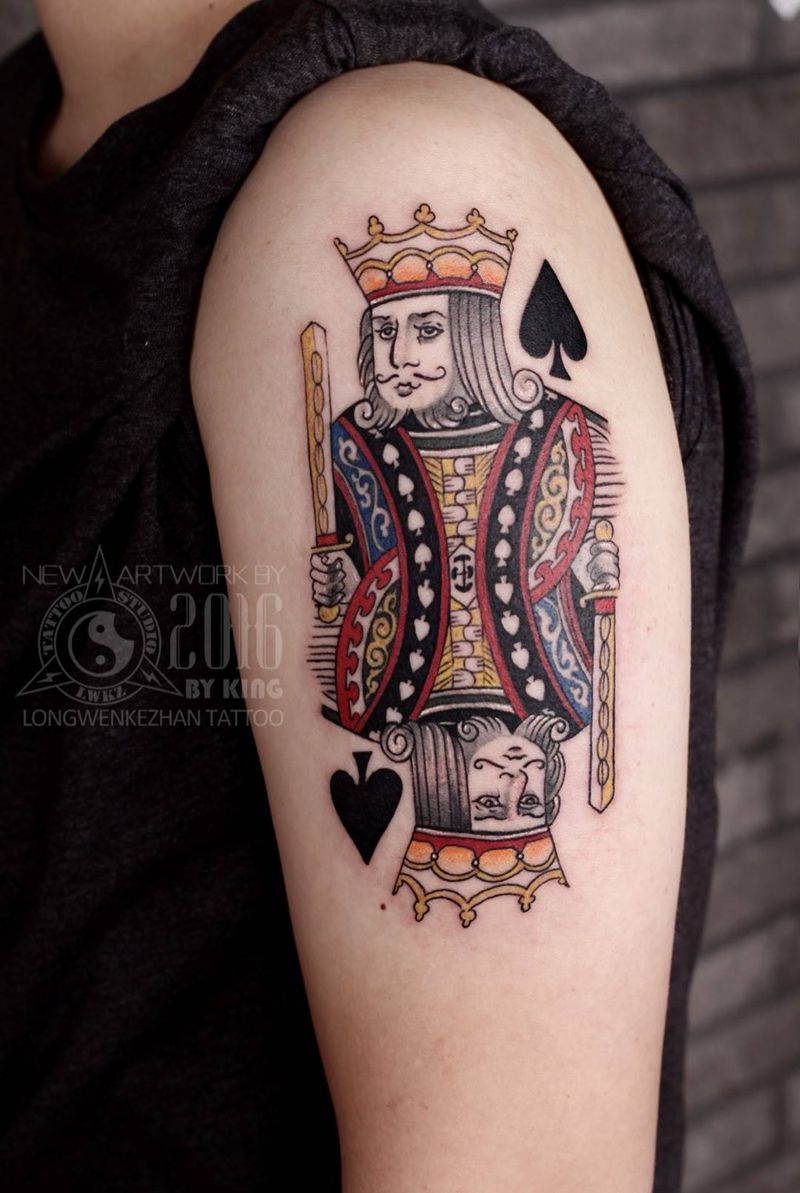 龙纹刻战刺青工作室出品纹身图片_成品肩部原创欧美纹身图案