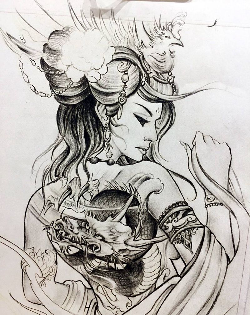 手稿两枚纹身图片