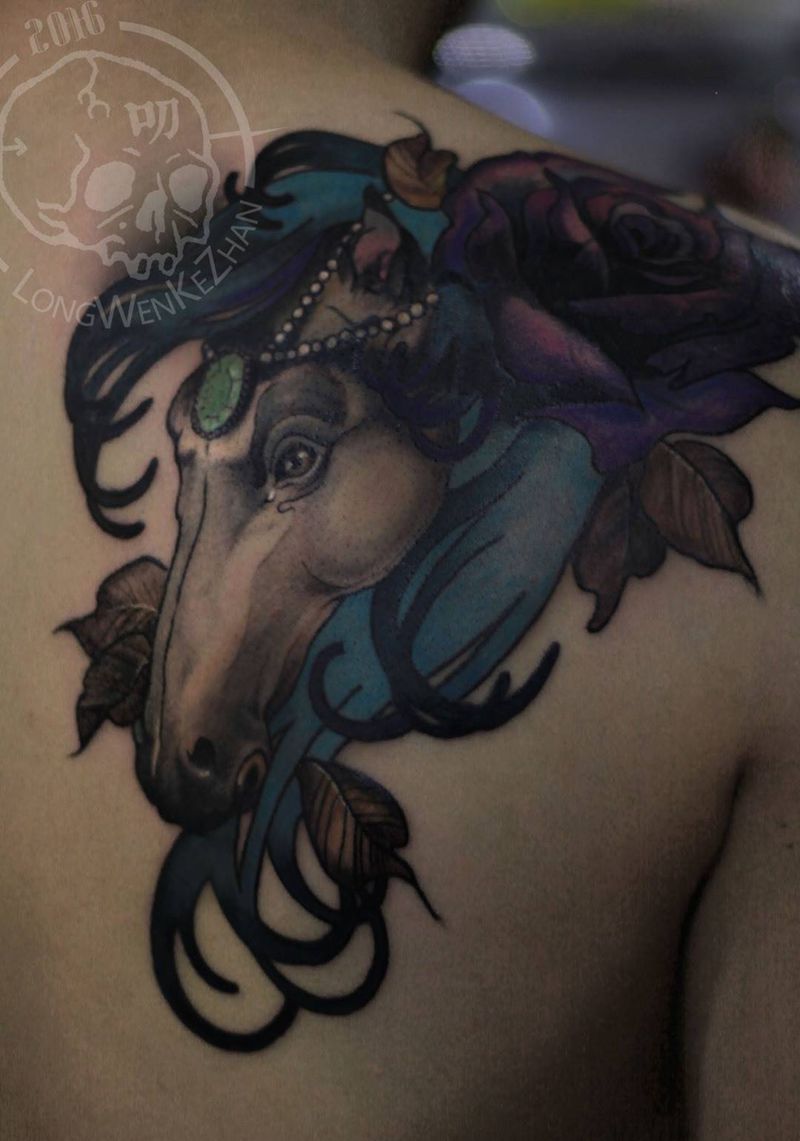 遮盖作品纹身图片_成品肩部动物植物原创纹身图案