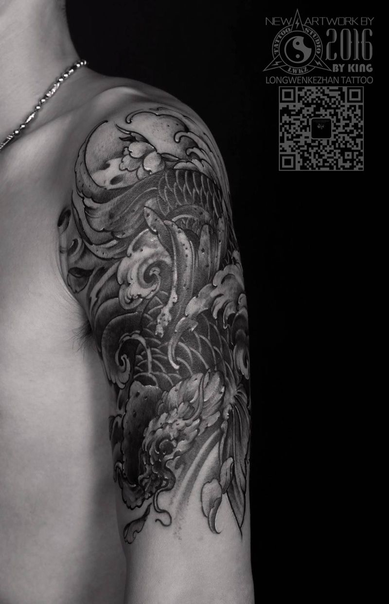 龙纹刻战刺青出品纹身图片_成品手臂传统原创纹身图案