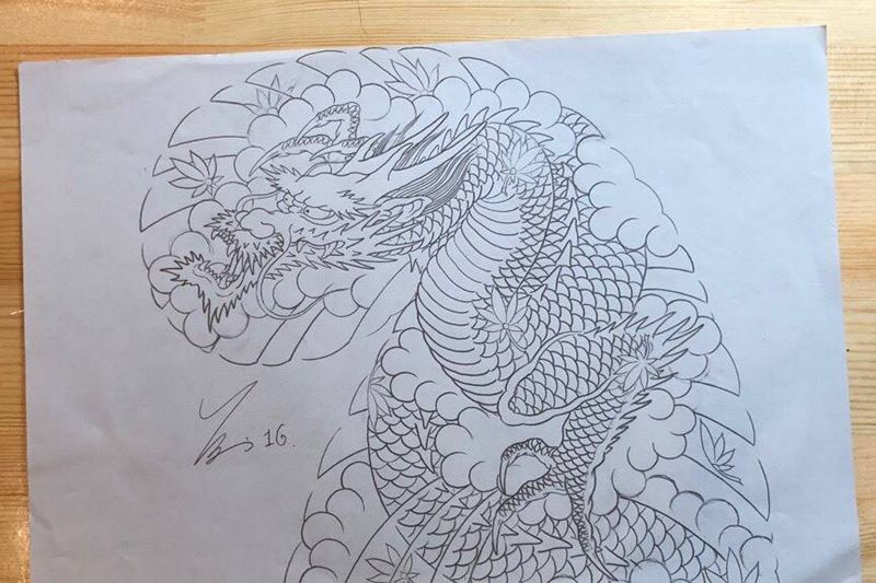 日式半甲纹身图片