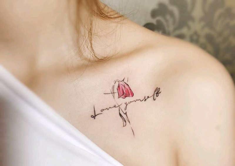 爱自己纹身图片_肩部纹身图案