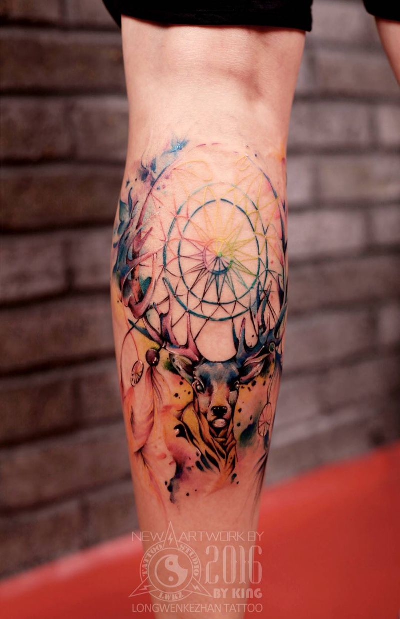 龙纹刻战刺青出品纹身图片_成品腿部欧美纹身图案