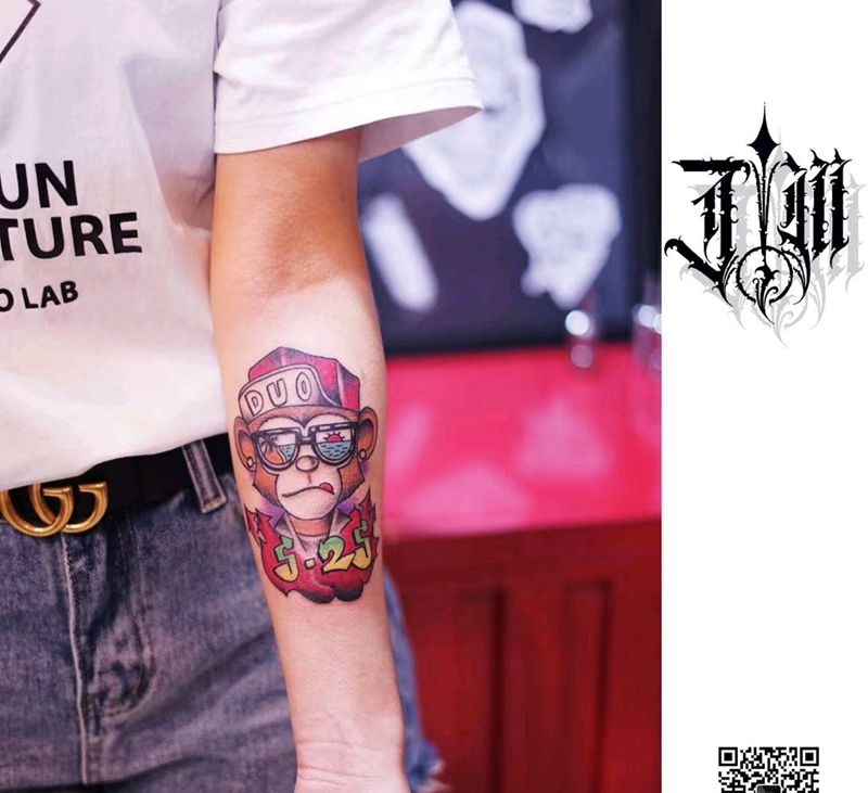 school纹身图片_New School猴子纹身图案