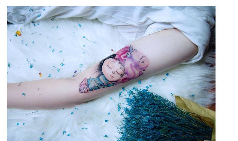 超级奶爸纹身图片_手臂几何欧美写实纹身图案