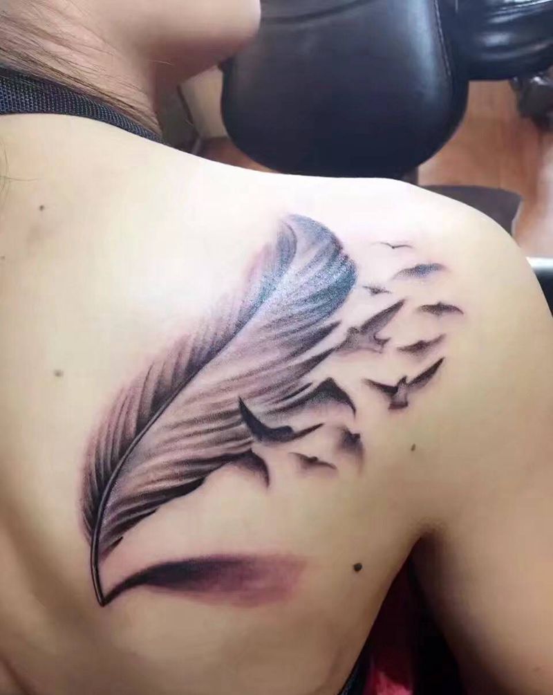 羽毛纹身图片