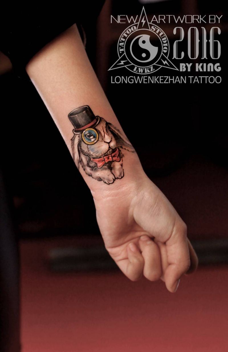 龙纹刻战刺青工作室出品纹身图片_成品手臂清新动物纹身图案