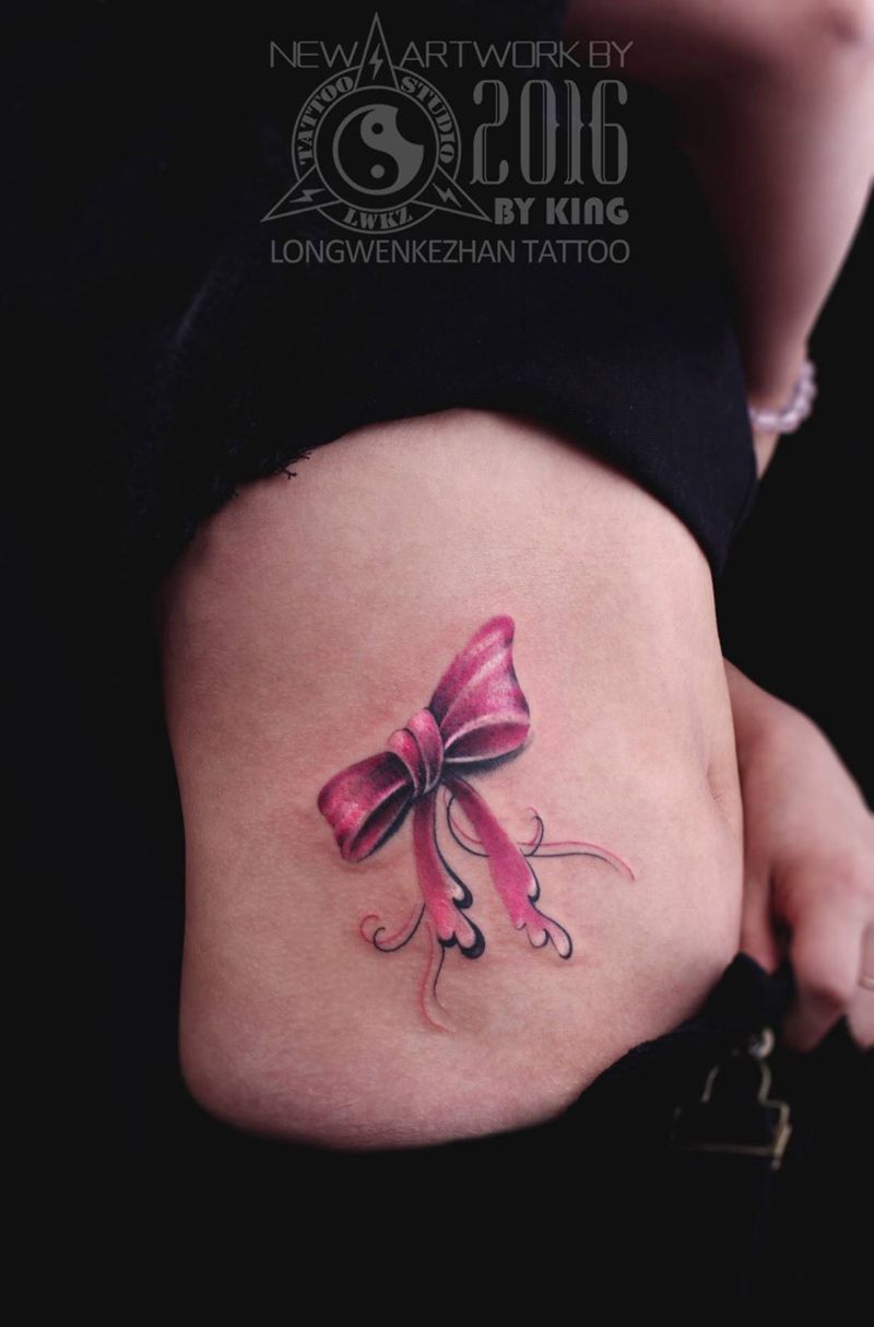 龙纹刻战刺青工作室出品纹身图片_成品腰部清新贴纸纹身图案