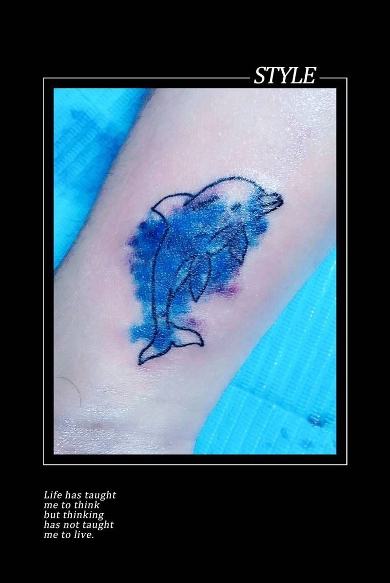 小清新一枚纹身图片_手臂清新动物成品纹身图案