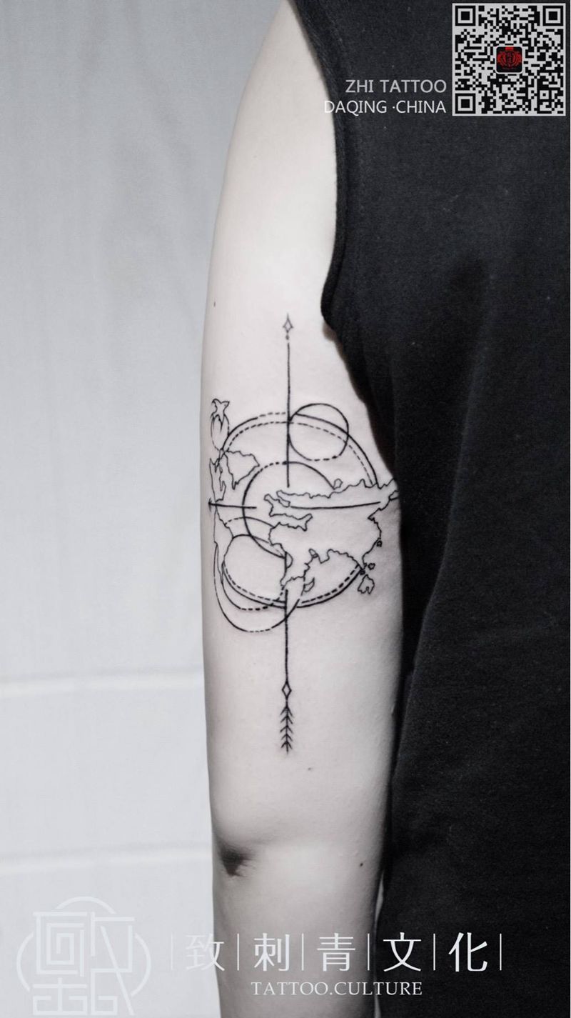 创意小清新纹身图片_成品手部几何纹身图案