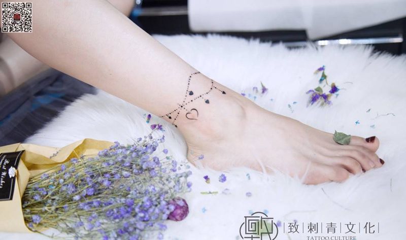 小清新纹身图片_成品脚部清新纹身图案