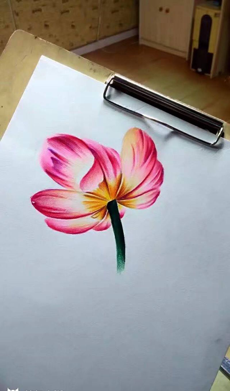 手绘小花一枚纹身图片