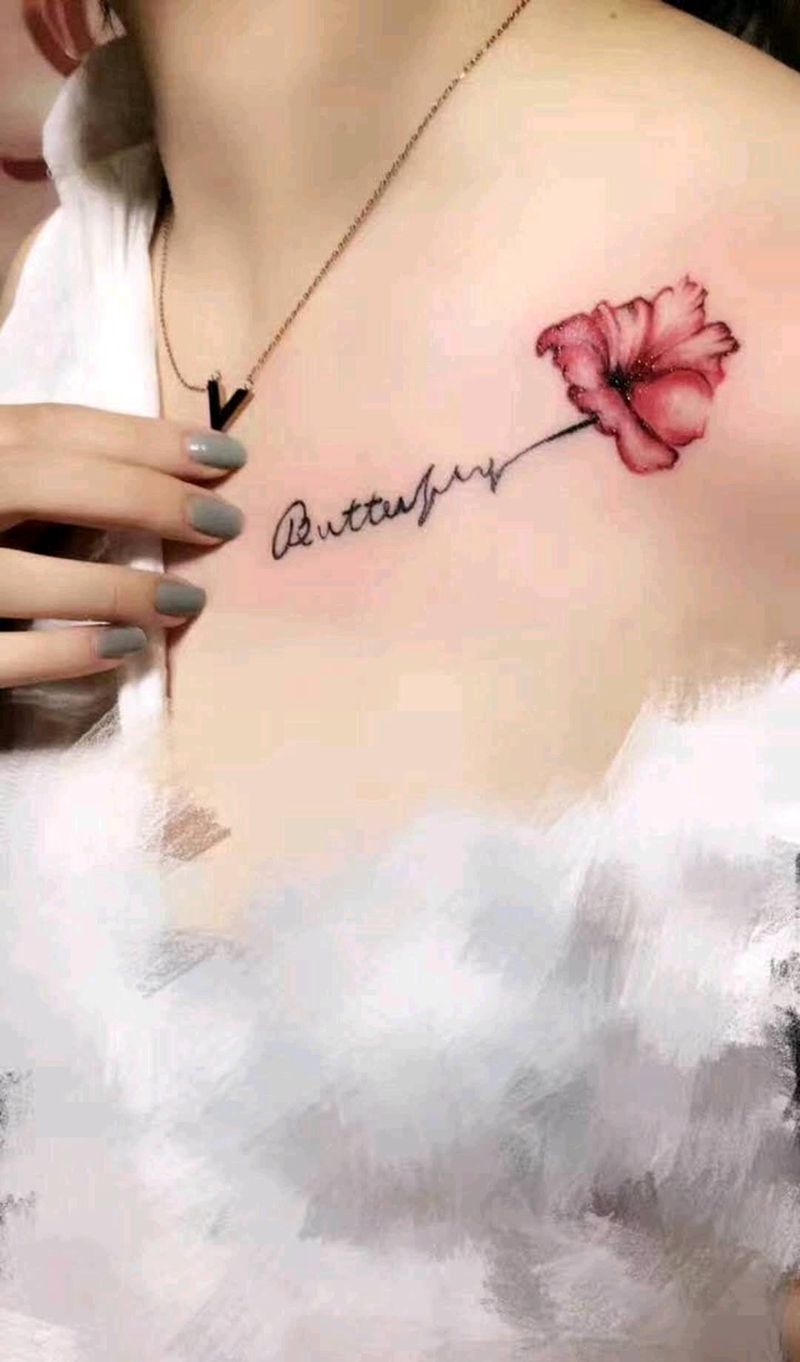 小清新纹身图片_胸部欧美植物成品纹身图案