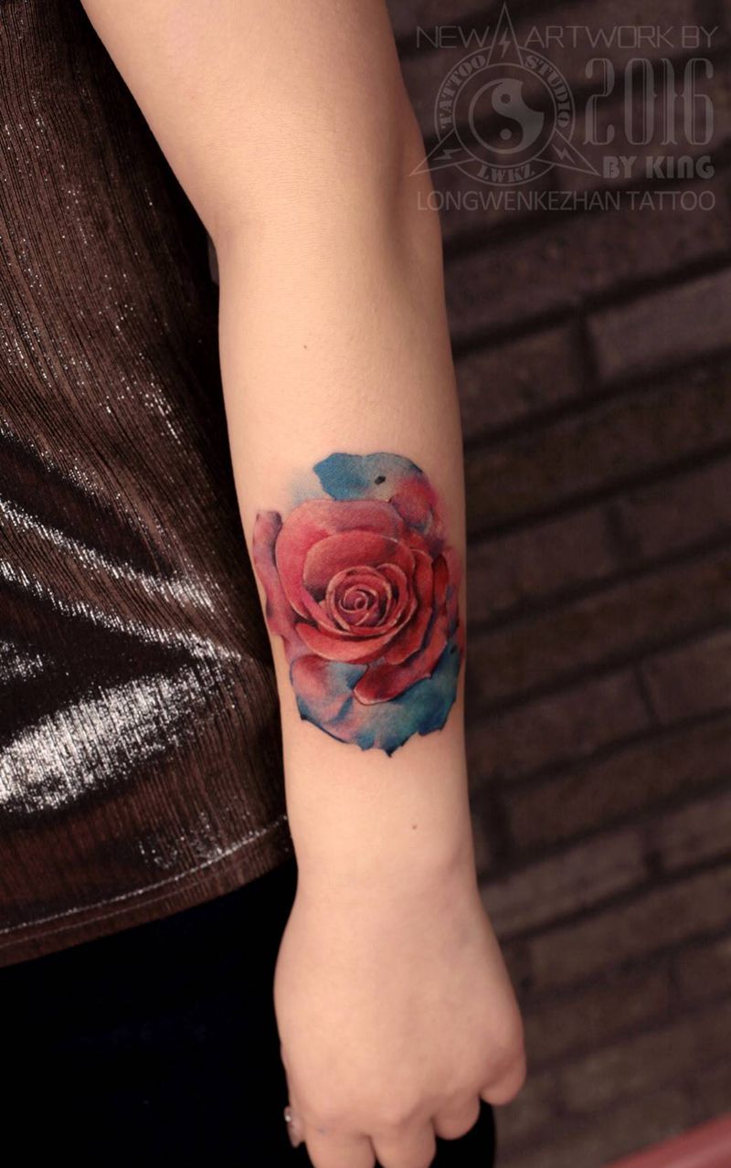 龙纹刻战刺青工作室出品纹身图片_成品手臂欧美原创植物纹身图案